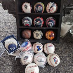 autographed baseball helmet and other baseball memorabilia