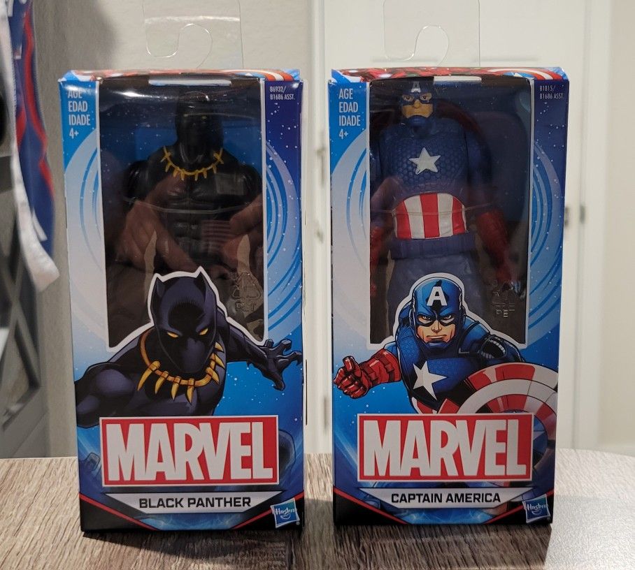 2016 Marvel Avengers 6" Action Figure Captain America & Black Panther *NIB*