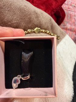 Silver Hamsa Hand Charm with Crystal Accents