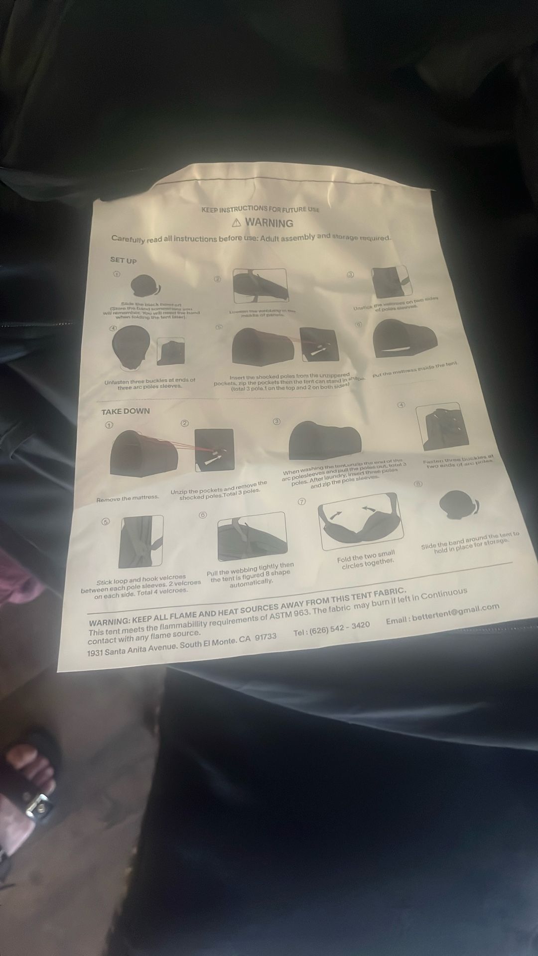 Side Door Opening Rest Tent Compact Into Small Case