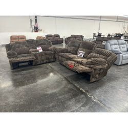 Corduroy Reclining 2 Pc Sofa And Loveseat  ( Chair Not Included )