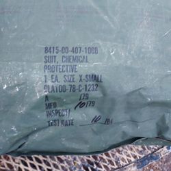 Army Surplus Chemical Suit X-sm $5