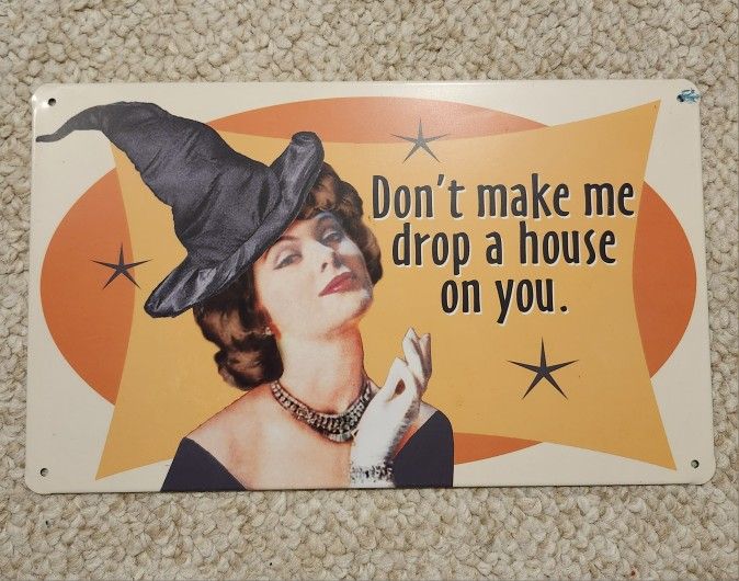 Small Spicy Witch Vintage Metal Sign 6 X 10