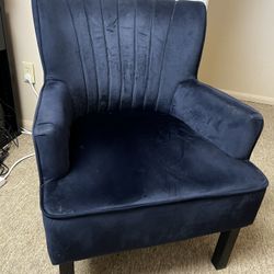 Blue Velvet Chairs - Set Of 2