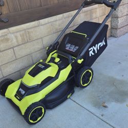Ryobi 40v Hp Brushless 21-in Cordless Battery Walk Behind Push Lawn Mower 