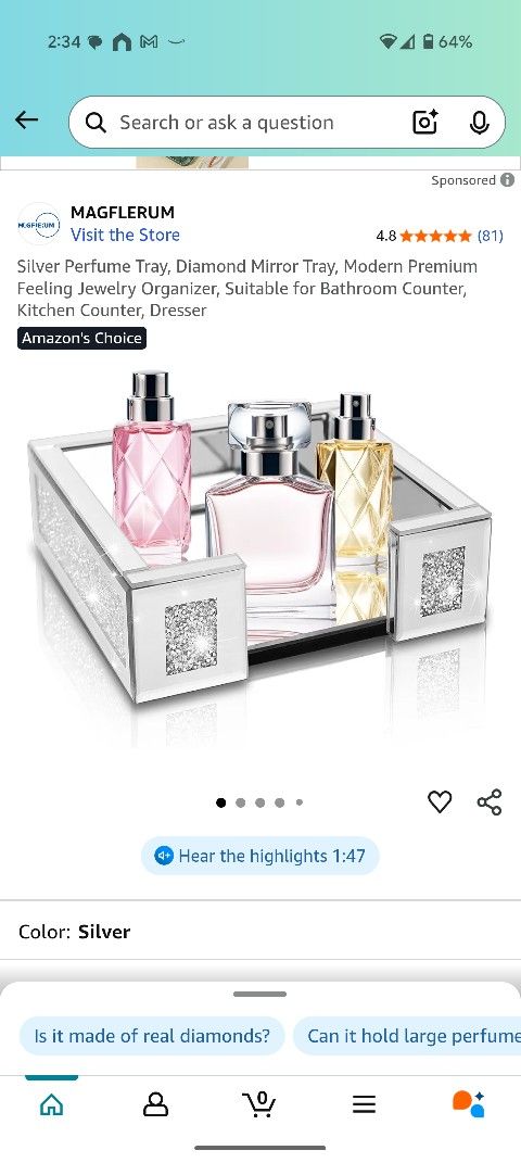 Diamond Perfume Tray