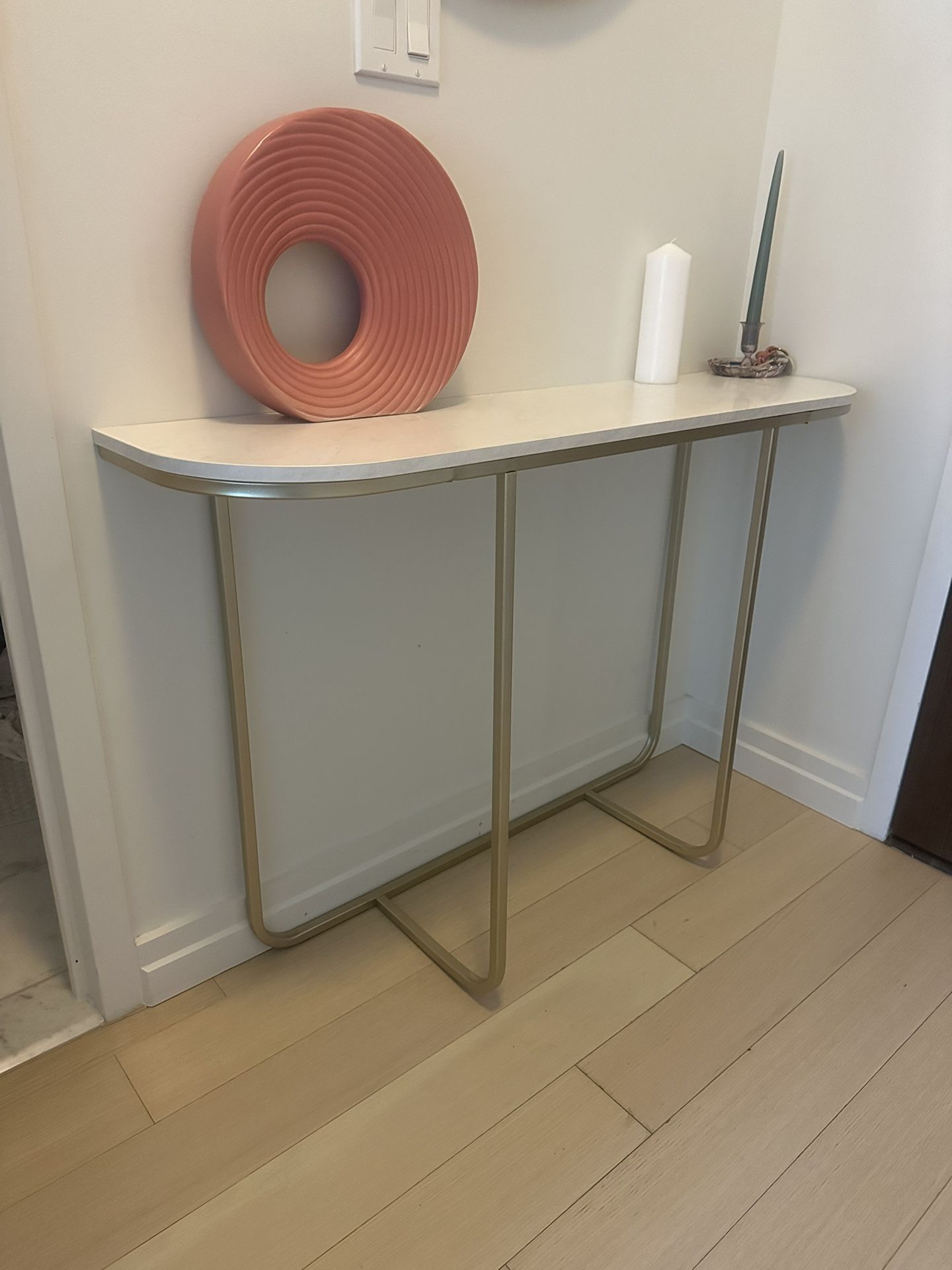 Gold Rim Console Table