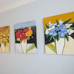 Still Life Flowers (Set Of Three) 