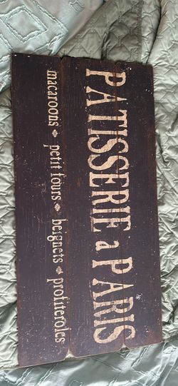 World Market French Patisserie Wooden Wall Sign 35 3/8 “ x 17 5/8”