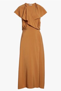 Vince Braid Trim Flutter Sleeve Wrap Dress - Size XS