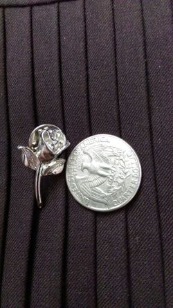 Silver rose tiny lapel pin from CTA
