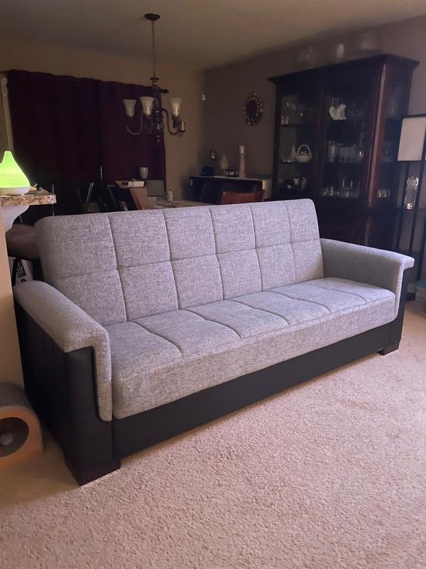 Grey Futon Sofa