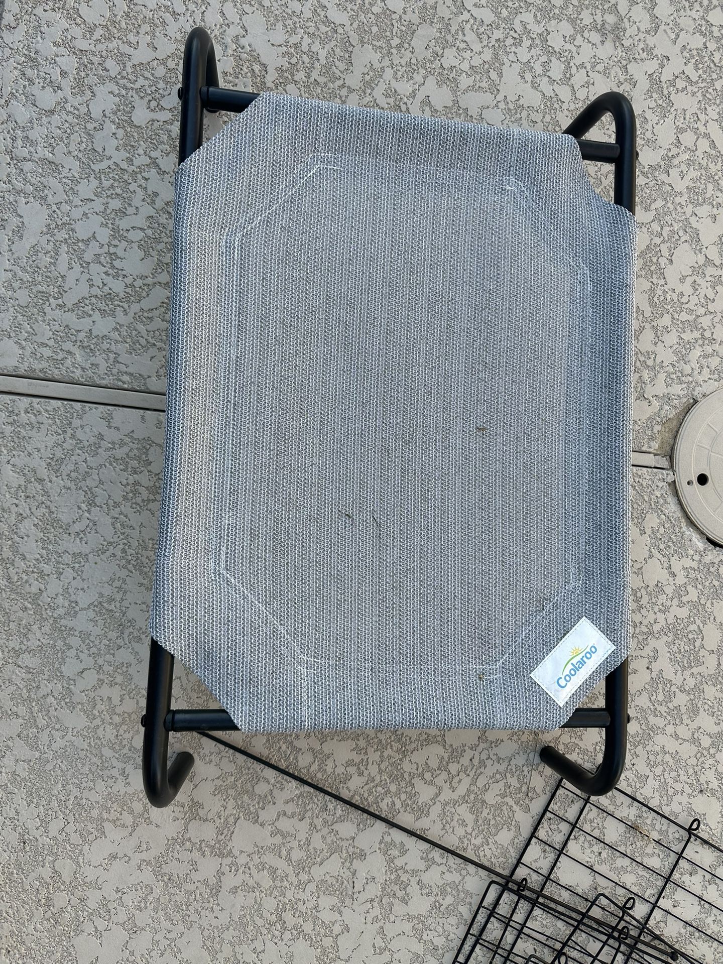 Grey dog elevated bed