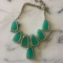 Kendra Scott Chalcedony Green HARLOW Gold Statement Necklace