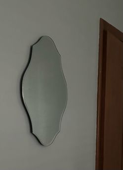 Vintage 20-Inch Frameless Scalloped Mirror (can be hung vertically or horizontally)