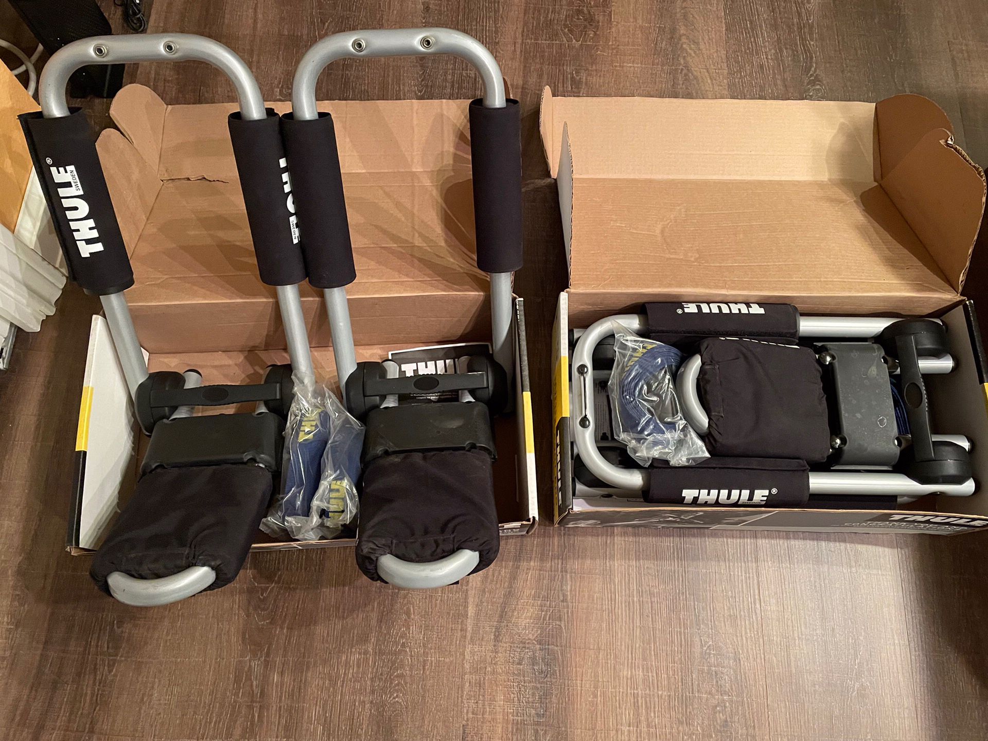 HALF PRICE !   Thule Hull-a-port Kayak Racks - 2 Sets - EXCELLENT Condition 