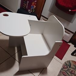 LIKE NEW KIDS 1PC WOOD WHITE DESK SEAT ETC 15 FIRM LOOK MY POST TONS ITEM