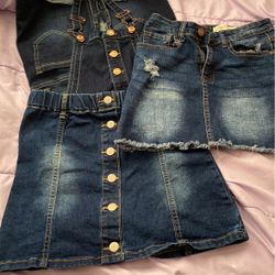 Girls Sz 12  Jean Skirt