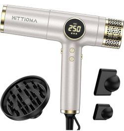 HITTIONA Dual Voltage Travel Hair Dryer 2000W – Ionic Fast Drying, Lightweight, 110-240V