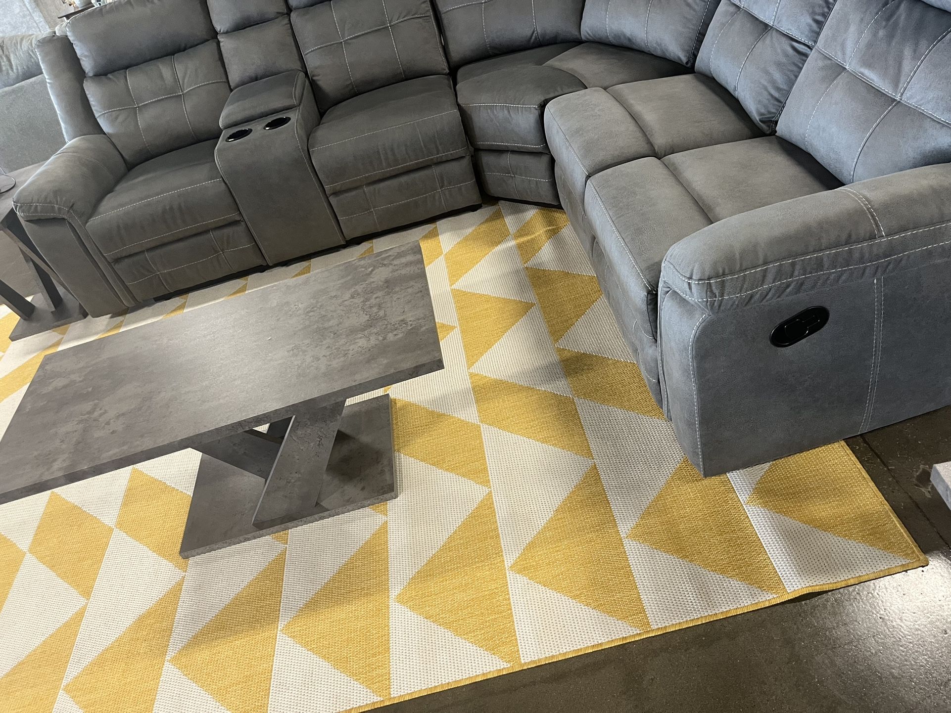 modern sectional sofa in a gray upholstery