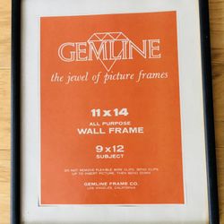 Black Picture Frame, 9”X12”.