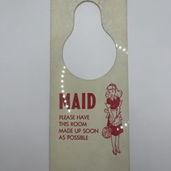 Vintage Reversible Maid Service Do Not Disturb Sign American Hotel Register Co