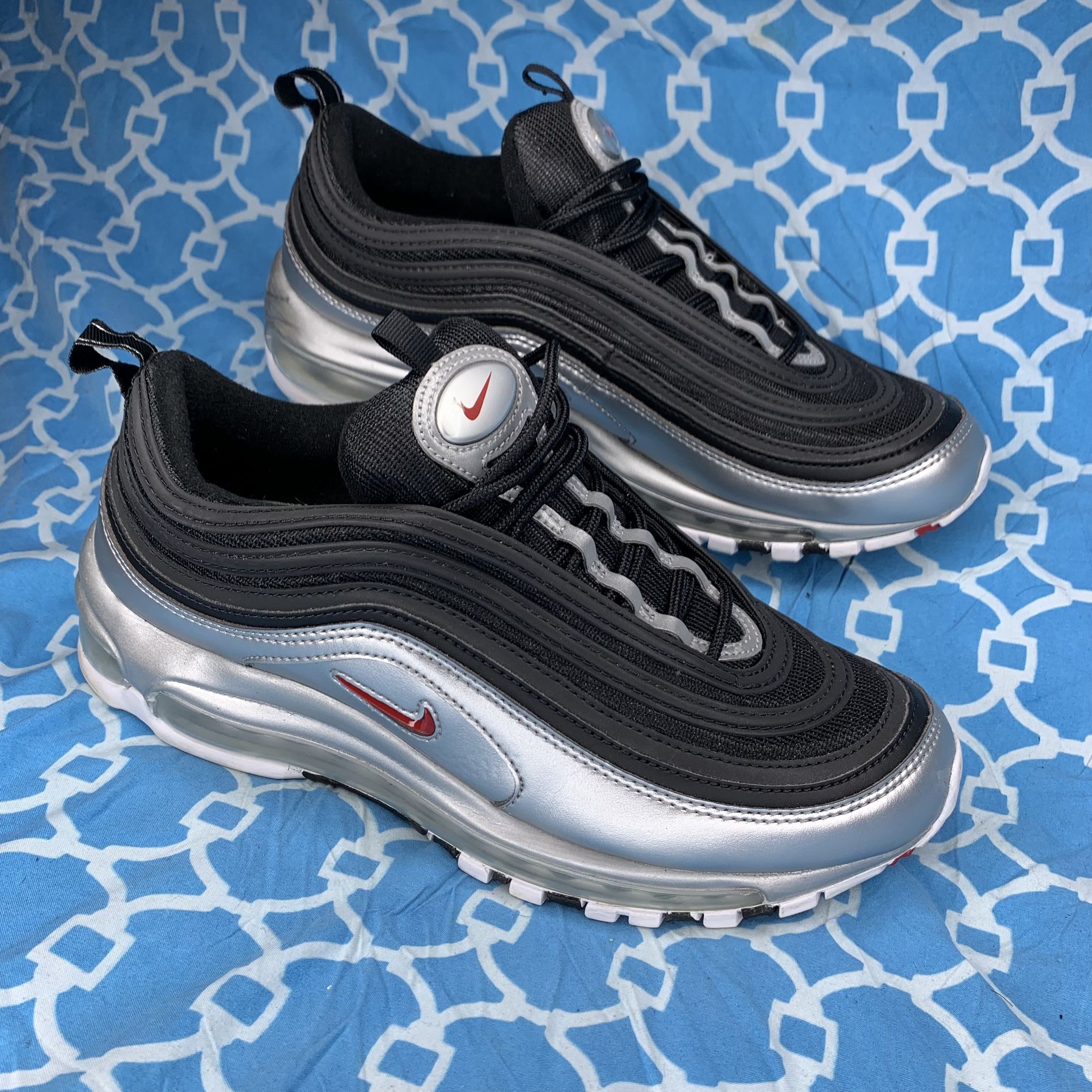Nike Men's size Air Max 97 QS B Sides metallic silver bullet b - Main Image