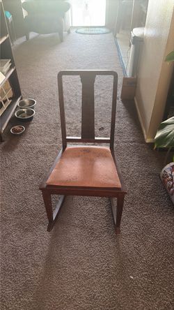 Wooden Rocking Chair with Cushioned Seat