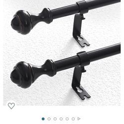 NICETOWN Curtain Rods 2 Pack for Windows 48 to 86 inch, 5/8 inch Diameter Adjustable Telescoping Rods with Urn Finials, Matte Black Copper