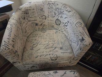 Barrel Chair and Ottoman