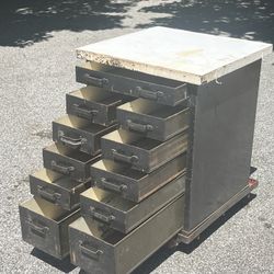 Rolling Work Table Station 11 Drawers – Industrial Grade Steel