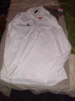 Brand New  White Jordan Half Zip Up With tags 