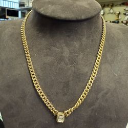 18KT Cuban Link W/ Synthetic Stone 41462-1