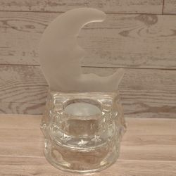 Partylite Crystal Tealight Holder ( Crescent Moon & Stars)