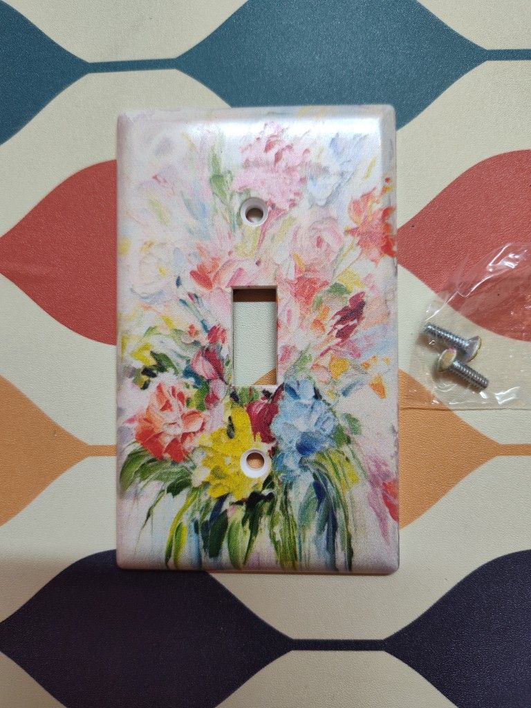 Watercolor Flower Design Light Switch Cover Plate For Home Decor