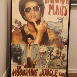 Bruno Mars Moonshine Jungle Tour framed Poster