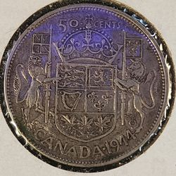 1944 50-cent piece Canada George VI  SILVER