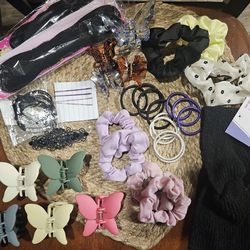 40 hair accessories butterfly claw clips hair ties barrette Bobby pins head band