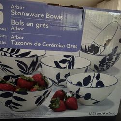 New Unused 6 Arbor Stoneware Bowls