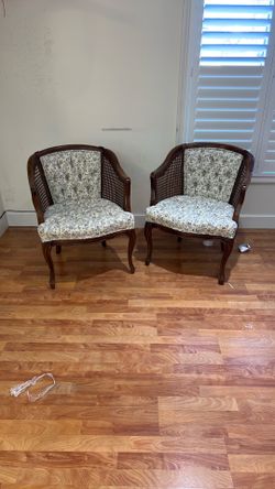 French Provincial Style Cane Barrel Chairs