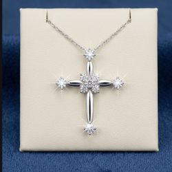 Moissanite Cross Pendant 