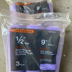 3 pack 9”  1/2” nap rollers 