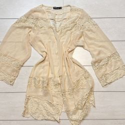 ASOS Cream Lace Detail Robe
