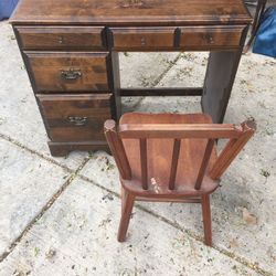Antique desk and chair