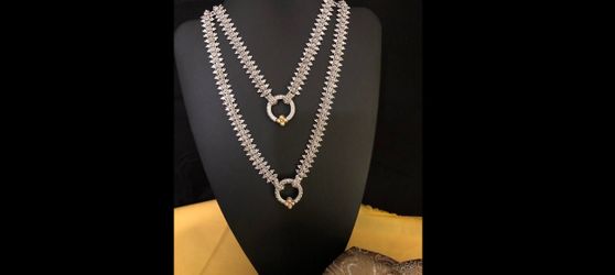 Necklace, Eastern Chain Necklace By Barbra Bixby SS 18K 0 Flower Ring Connector