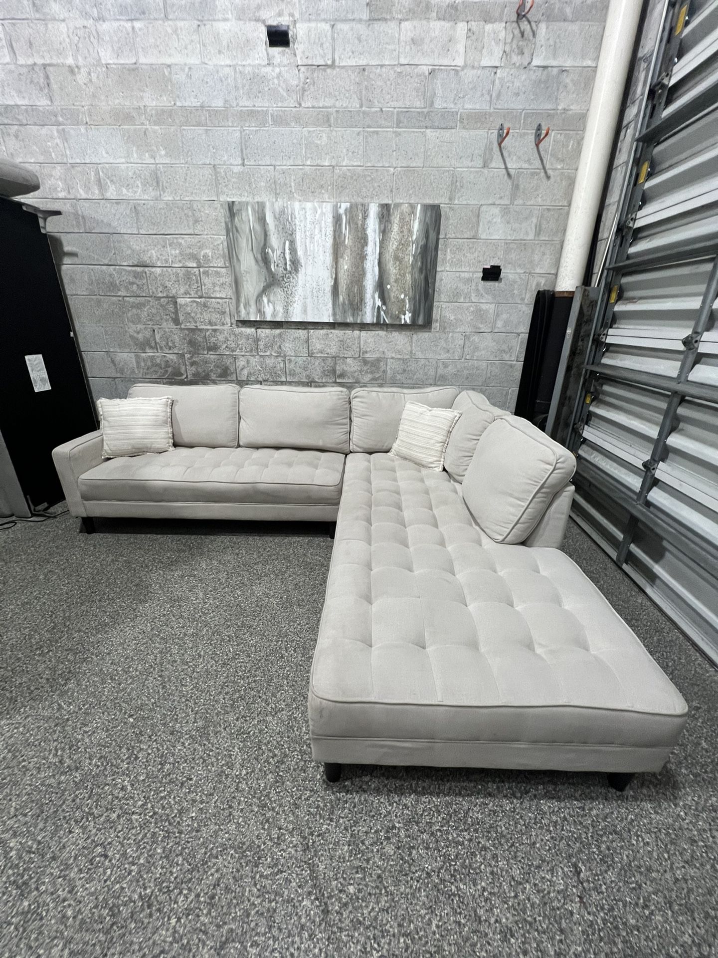 Beige Cozy Sectional (Delivery Available)