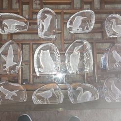 Wedgewood Crystal Danbury Mint Paperweights Bird Series 12 $250all