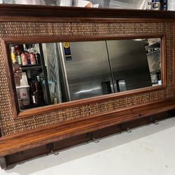 Beautiful Mirror With Shelf With Hooks