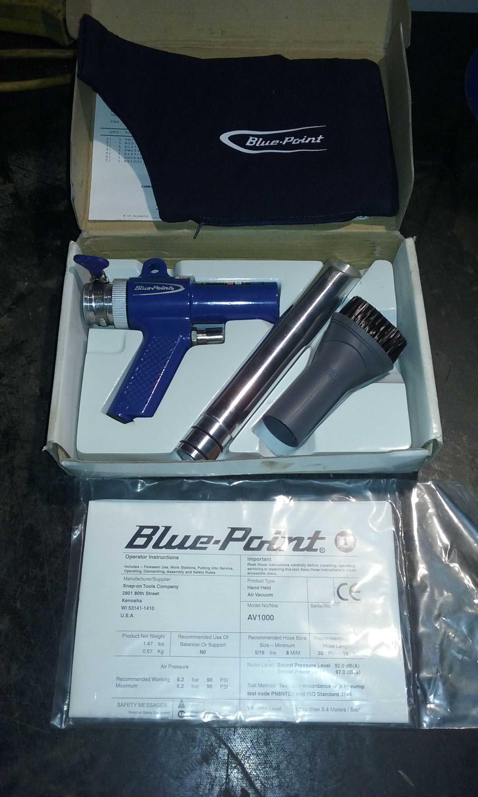 Blue Point AV1000 Hand Held Air Vacuum