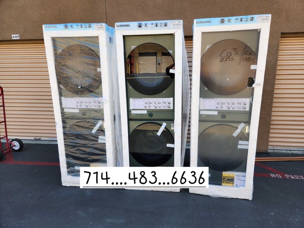 Samsung Bespoke Stackable Washer And Gas Dryer